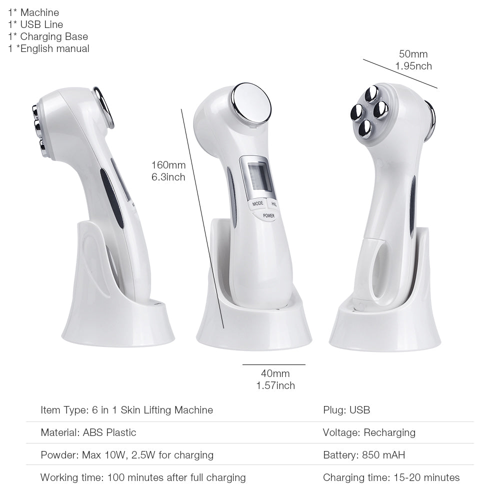 6-in-1 LED Skin Massage Beauty Wand